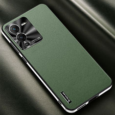 Funda Lujo Cuero Carcasa AT2 para Vivo V25 Pro 5G Verde