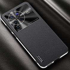 Funda Lujo Cuero Carcasa AT2 para Vivo X80 Pro 5G Negro