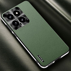 Funda Lujo Cuero Carcasa AT2 para Xiaomi Mi 14 Pro 5G Verde