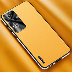 Funda Lujo Cuero Carcasa AT2 para Xiaomi Redmi K50 5G Amarillo