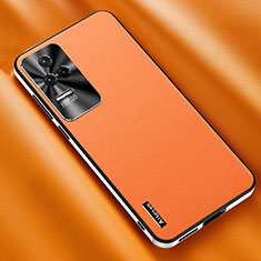 Funda Lujo Cuero Carcasa AT2 para Xiaomi Redmi K50 5G Naranja