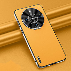 Funda Lujo Cuero Carcasa AT3 para Huawei Mate 60 Pro Amarillo