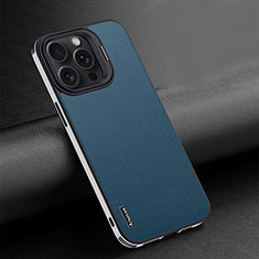 Funda Lujo Cuero Carcasa AT4 para Apple iPhone 16 Pro Max Azul