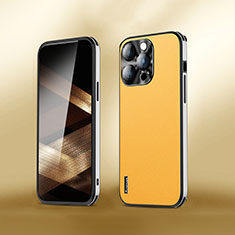 Funda Lujo Cuero Carcasa AT6 para Apple iPhone 16 Pro Max Amarillo