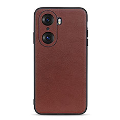 Funda Lujo Cuero Carcasa B01H para Huawei Honor 60 5G Marron