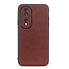 Funda Lujo Cuero Carcasa B01H para Huawei Honor 80 5G Marron