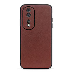 Funda Lujo Cuero Carcasa B01H para Huawei Honor 80 Pro 5G Marron