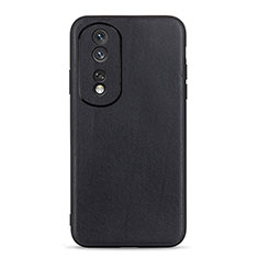 Funda Lujo Cuero Carcasa B01H para Huawei Honor 80 Pro 5G Negro