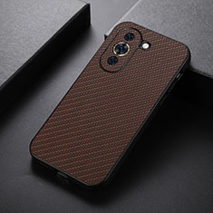 Funda Lujo Cuero Carcasa B01H para Huawei Nova 10 Marron