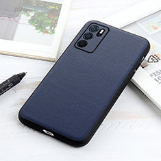 Funda Lujo Cuero Carcasa B01H para Oppo A16s Azul