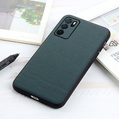 Funda Lujo Cuero Carcasa B01H para Oppo A16s Verde