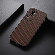 Funda Lujo Cuero Carcasa B01H para Oppo Reno10 Pro+ Plus 5G Marron