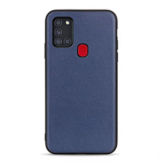 Funda Lujo Cuero Carcasa B01H para Samsung Galaxy A21s Azul