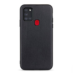 Funda Lujo Cuero Carcasa B01H para Samsung Galaxy A21s Negro