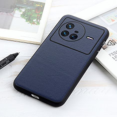 Funda Lujo Cuero Carcasa B01H para Vivo X80 5G Azul