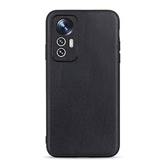 Funda Lujo Cuero Carcasa B01H para Xiaomi Mi 12 Pro 5G Negro