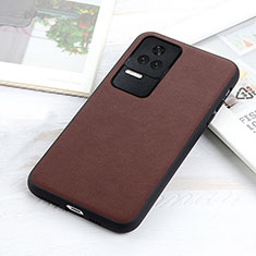 Funda Lujo Cuero Carcasa B01H para Xiaomi Redmi K40S 5G Marron