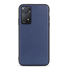 Funda Lujo Cuero Carcasa B01H para Xiaomi Redmi Note 11 Pro 4G Azul