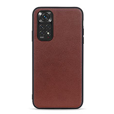 Funda Lujo Cuero Carcasa B01H para Xiaomi Redmi Note 11S 4G Marron