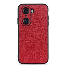 Funda Lujo Cuero Carcasa B02H para Huawei Honor 60 5G Rojo