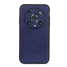 Funda Lujo Cuero Carcasa B02H para Huawei Honor Magic4 Pro 5G Azul