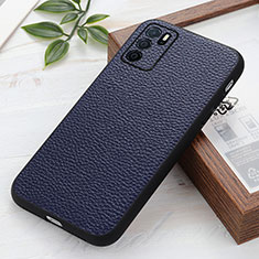 Funda Lujo Cuero Carcasa B02H para Oppo A16 Azul