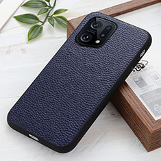 Funda Lujo Cuero Carcasa B02H para Oppo Find X5 5G Azul