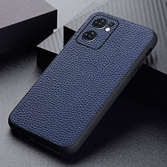 Funda Lujo Cuero Carcasa B02H para Oppo Find X5 Lite 5G Azul