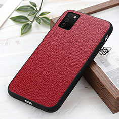 Funda Lujo Cuero Carcasa B02H para Samsung Galaxy A03s Rojo