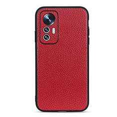 Funda Lujo Cuero Carcasa B02H para Xiaomi Mi 12 5G Rojo