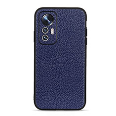 Funda Lujo Cuero Carcasa B02H para Xiaomi Mi 12 Pro 5G Azul