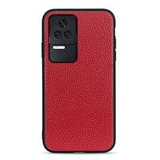 Funda Lujo Cuero Carcasa B02H para Xiaomi Redmi K50 5G Rojo