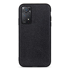 Funda Lujo Cuero Carcasa B02H para Xiaomi Redmi Note 11 Pro 4G Negro