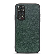 Funda Lujo Cuero Carcasa B02H para Xiaomi Redmi Note 11S 4G Verde