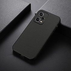 Funda Lujo Cuero Carcasa B02H para Xiaomi Redmi Note 12 Pro 5G Negro