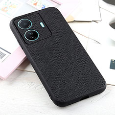 Funda Lujo Cuero Carcasa B03H para Vivo T1 5G Negro