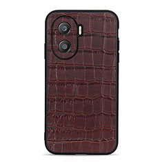 Funda Lujo Cuero Carcasa B04H para Huawei Honor X40i 5G Marron