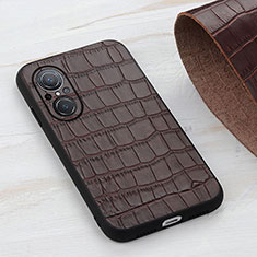 Funda Lujo Cuero Carcasa B04H para Huawei Nova 9 SE Marron