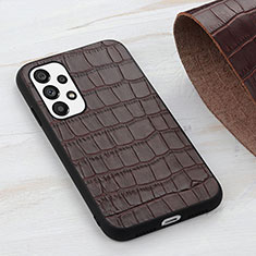 Funda Lujo Cuero Carcasa B04H para Samsung Galaxy A73 5G Marron