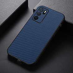 Funda Lujo Cuero Carcasa B05H para Oppo A16s Azul