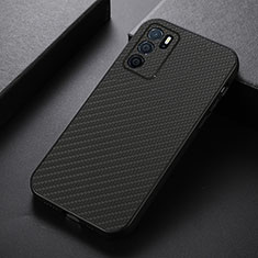 Funda Lujo Cuero Carcasa B05H para Oppo A16s Negro