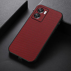 Funda Lujo Cuero Carcasa B05H para Oppo A56S 5G Rojo