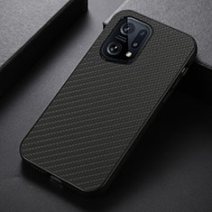 Funda Lujo Cuero Carcasa B05H para Oppo Find X5 5G Negro