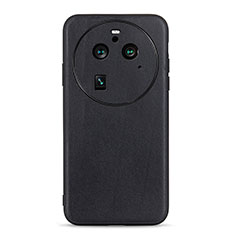 Funda Lujo Cuero Carcasa B05H para Oppo Find X6 Pro 5G Negro