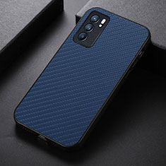 Funda Lujo Cuero Carcasa B05H para Oppo Reno6 5G Azul