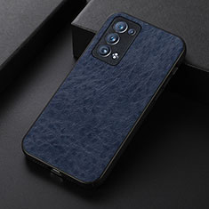 Funda Lujo Cuero Carcasa B05H para Oppo Reno6 Pro+ Plus 5G Azul