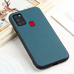 Funda Lujo Cuero Carcasa B05H para Samsung Galaxy A21s Verde