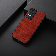 Funda Lujo Cuero Carcasa B05H para Xiaomi Poco F4 5G Marron