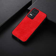 Funda Lujo Cuero Carcasa B05H para Xiaomi Redmi K40S 5G Rojo