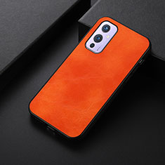 Funda Lujo Cuero Carcasa B06H para OnePlus 9 5G Naranja